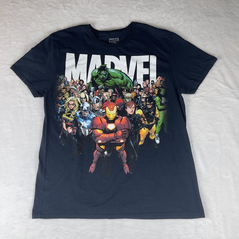 C-Life T-Shirt‎ Men's Large Black Marvel Super Heroes Graphic Print Regular Fit